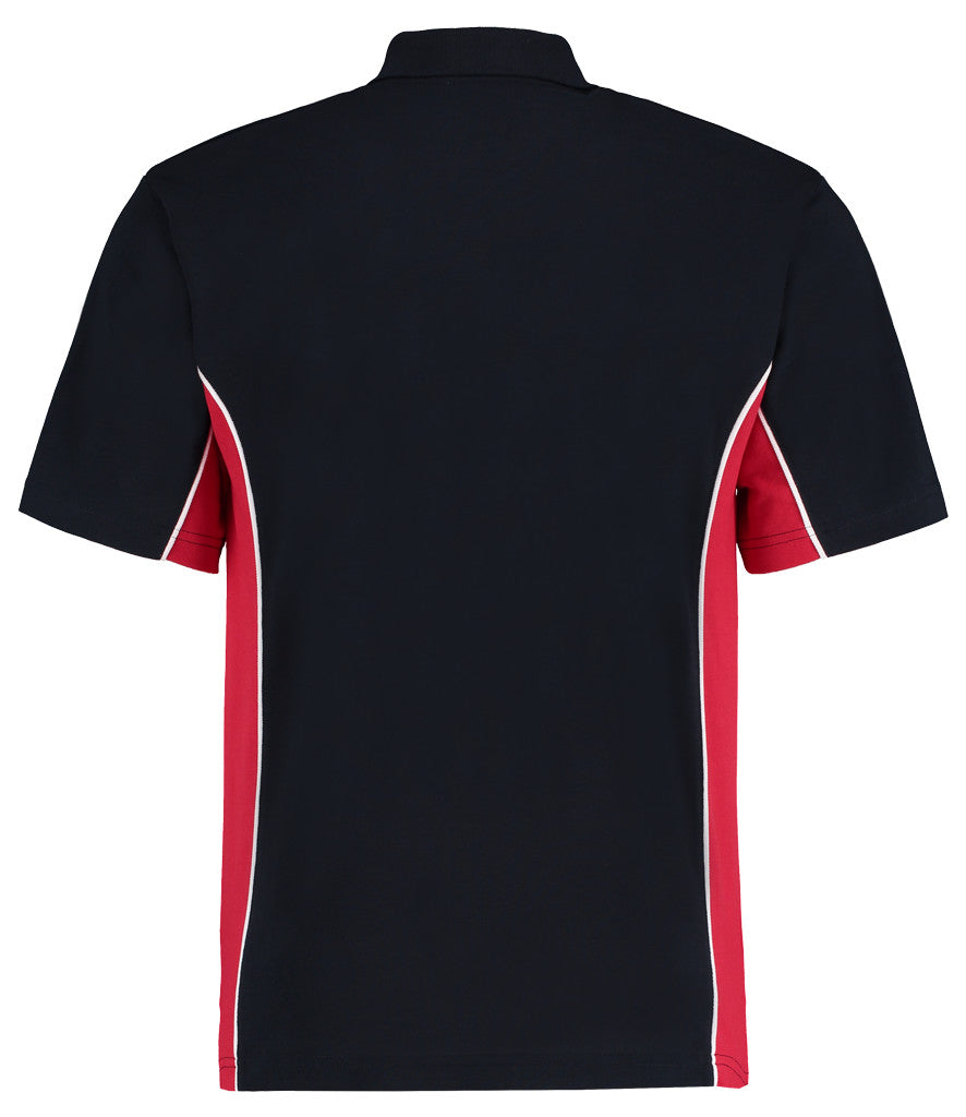 Contrast Piqué Polo with SOC Logo - Navy Blue / Red