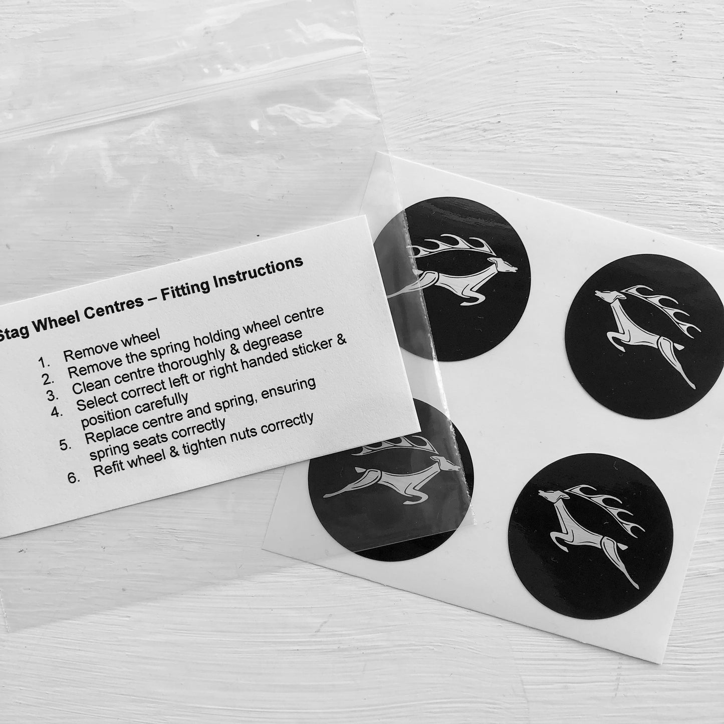 Wheel Centres with Stag Logo - Minilite (40mm / 4cm diameter)