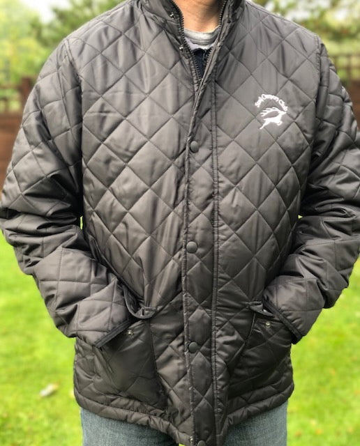 Mens Quilted Padded Jacket with SOC Logo - Black