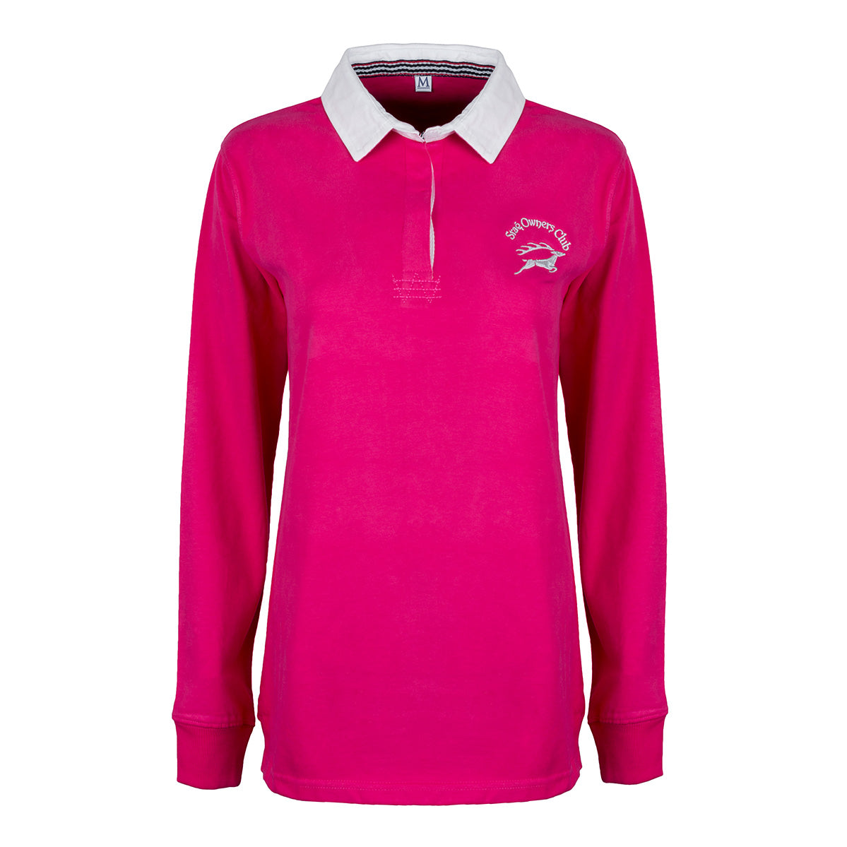 'New Style' Brushed Cotton Ladies Rugby Shirt with SOC Logo - Fuchsia