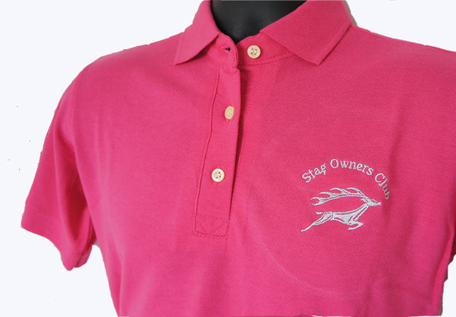 Ladies Polo Shirt with SOC logo - Fuchsia