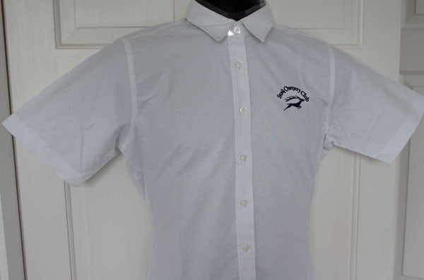 Women's Short Sleeve Classic White Oxford Shirt (Size 12)
