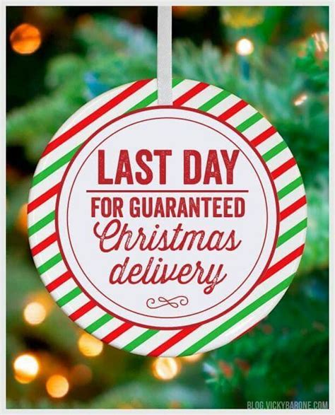 Friday 19th is the last day for Christmas deliveries.