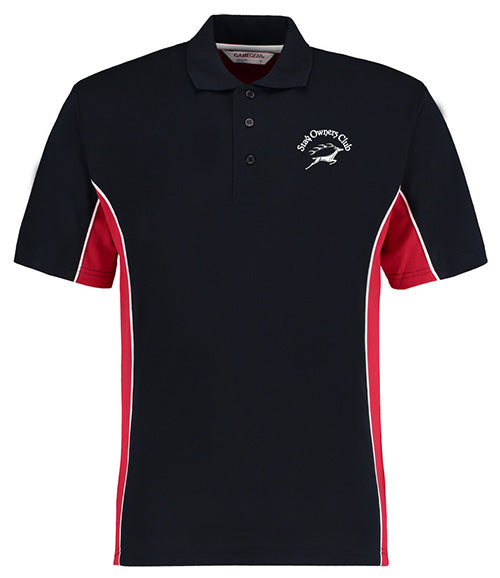 Contrast Piqué Polo with SOC Logo - Navy Blue / Red