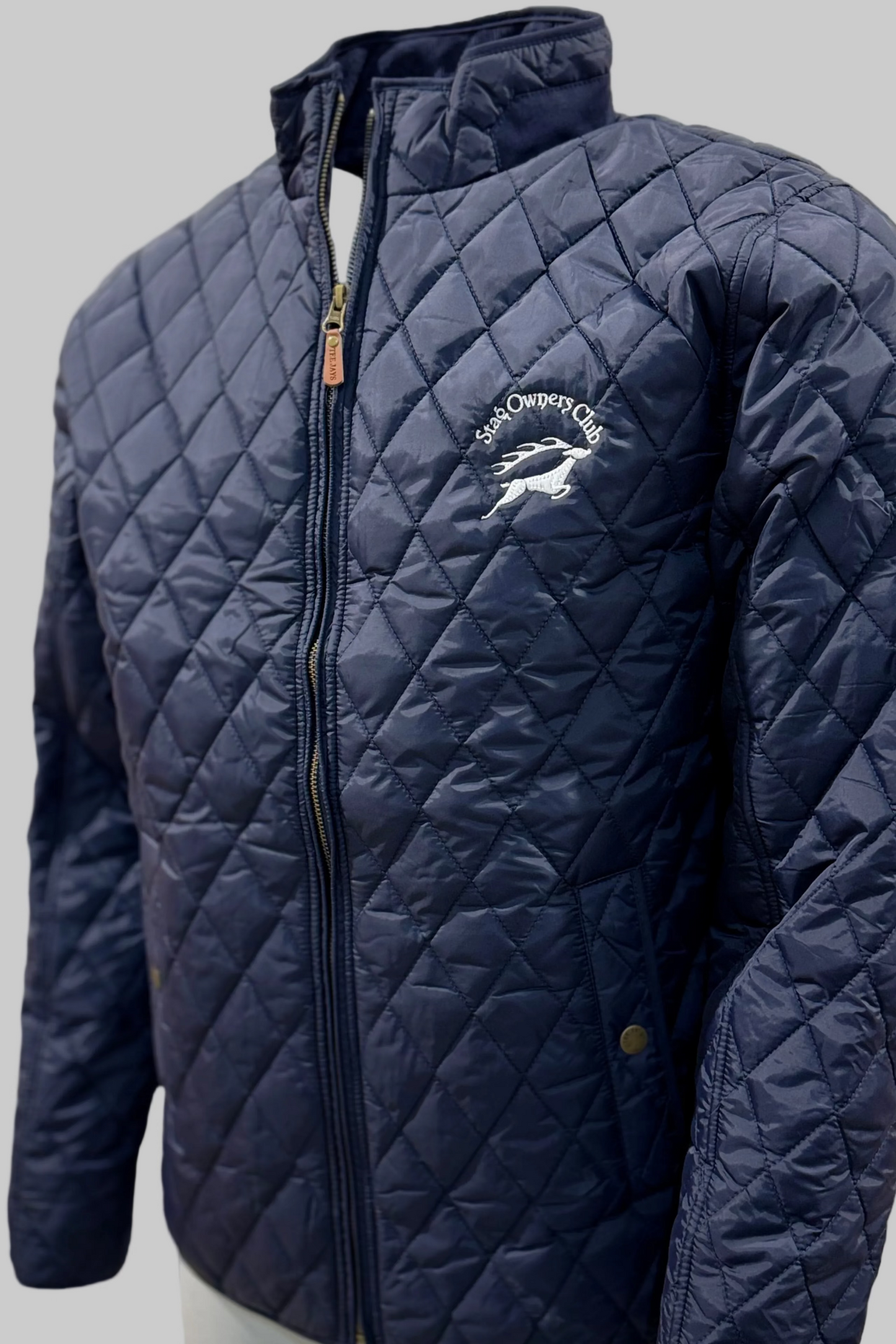 New Mens Luxury Quilted Jacket with SOC Logo - Black