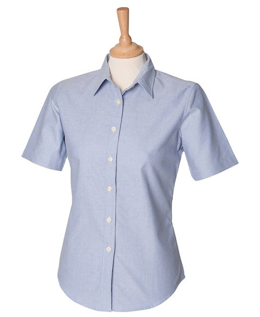 Women's Short Sleeve Classic Blue Oxford Shirt