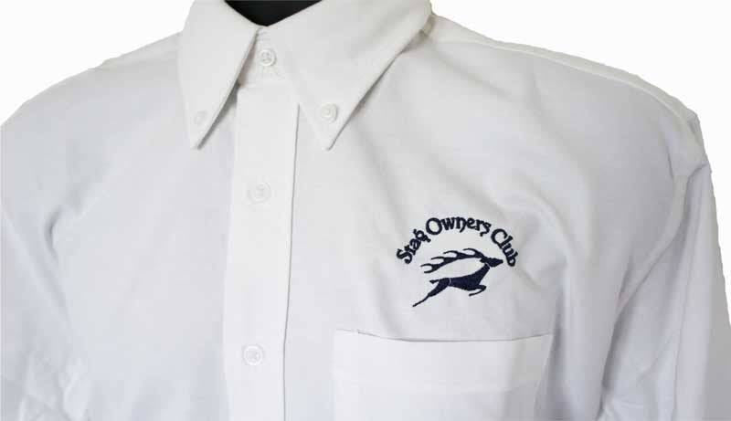 Mens Long Sleeve Oxford Shirt with Navy SOC Logoji